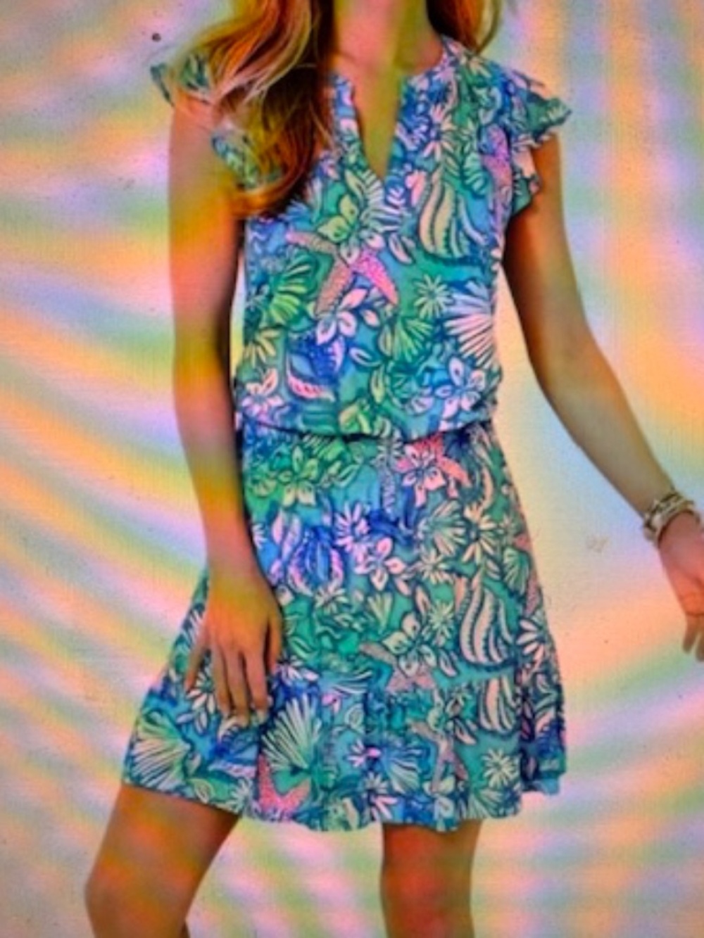 EUC Lilly Pulitzer $168 Ravi Romper, Amalfi Blue Sound the Sirens , Size XL